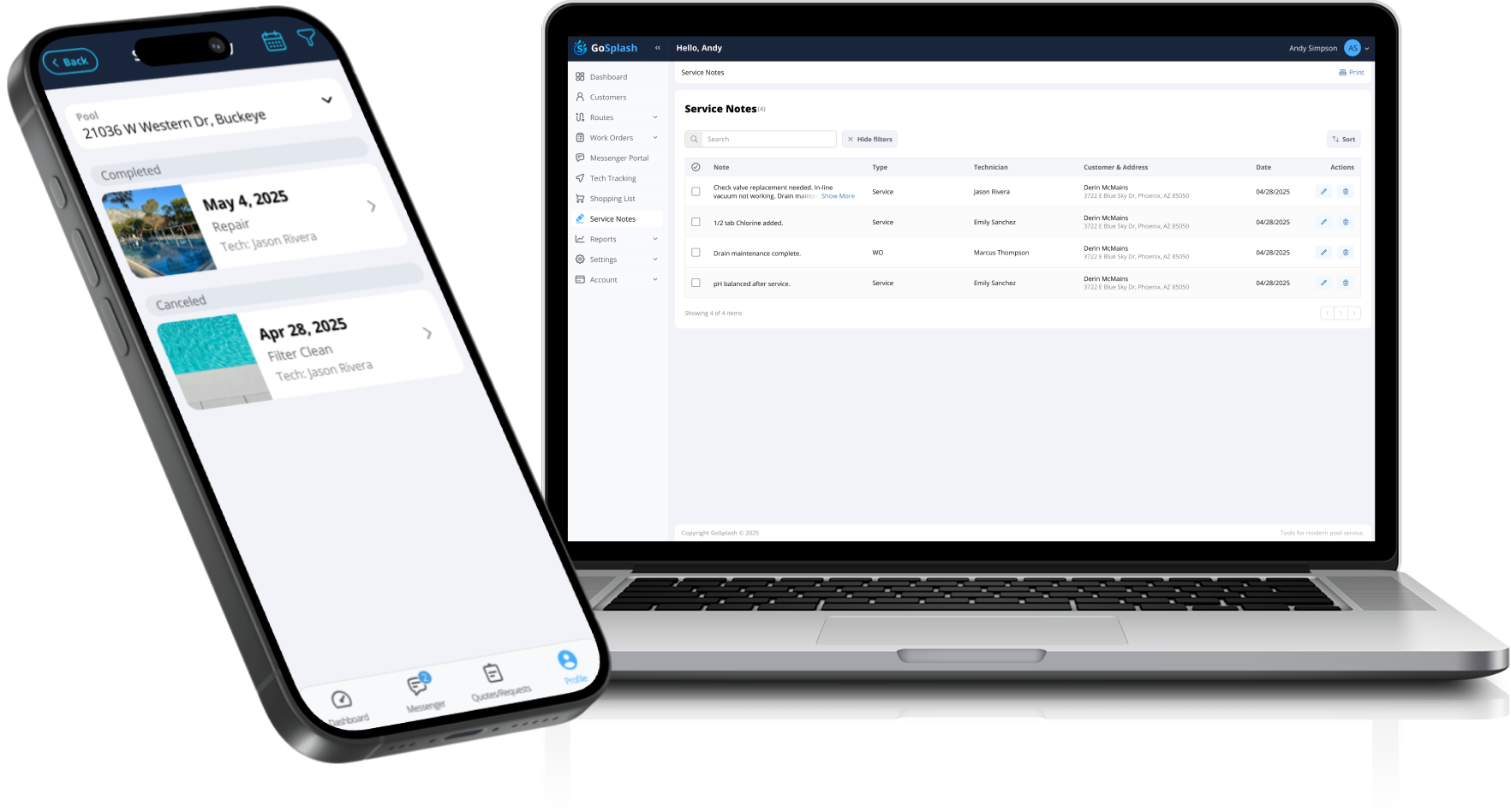 Pool route operations dashboard