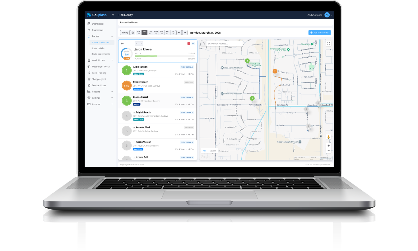 Route live dashboard